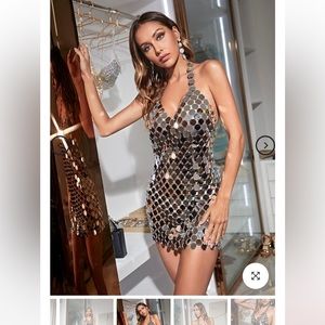 Chainmail Dress with mirror heart details NWOT Mew Mews